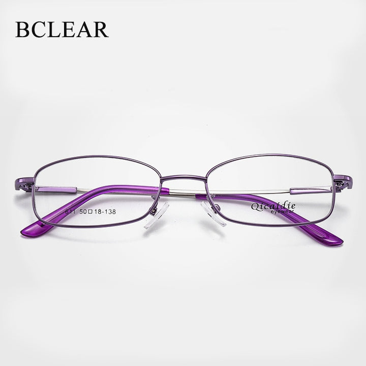 Unisex Full Rim Memory Alloy Frame Eyeglasses S611 Full Rim Bclear Purple  