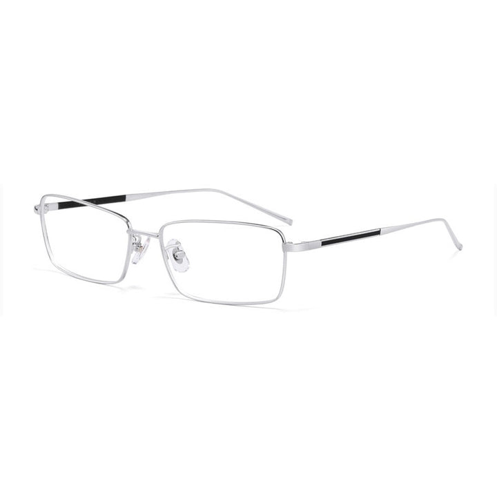 Hotochki Unisex Full Rim Beta Titanium Electro Plated Frame Eyeglasses 10109 Full Rim Hotochki Silver  