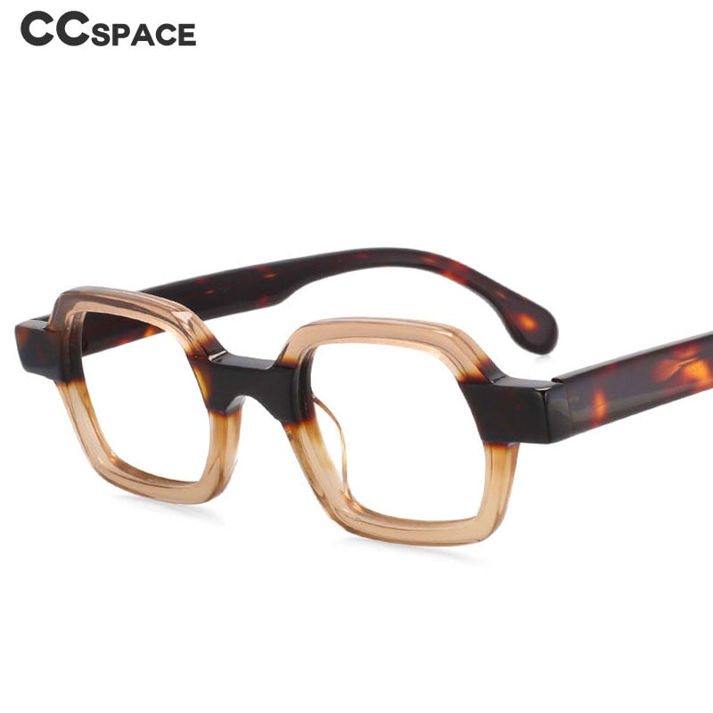 CCSpace Unisex Full Rim Square Acetate Small Punk Frame Eyeglasses 49804 Full Rim CCspace   