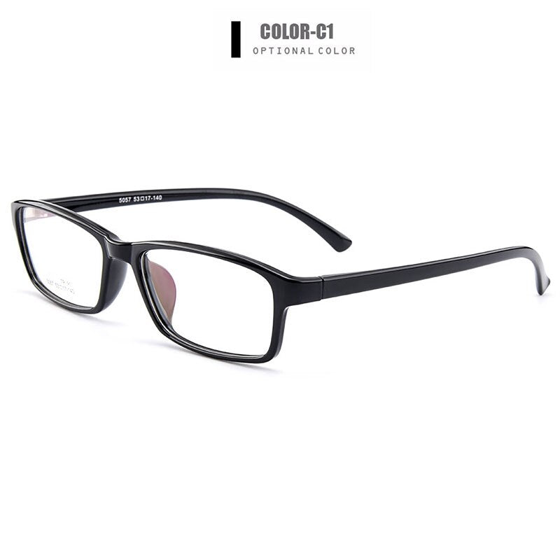 Unisex Eyeglasses Ultralight Flexible Tr90 Plastic M5057 Frame Gmei Optical C1 Bright Black  