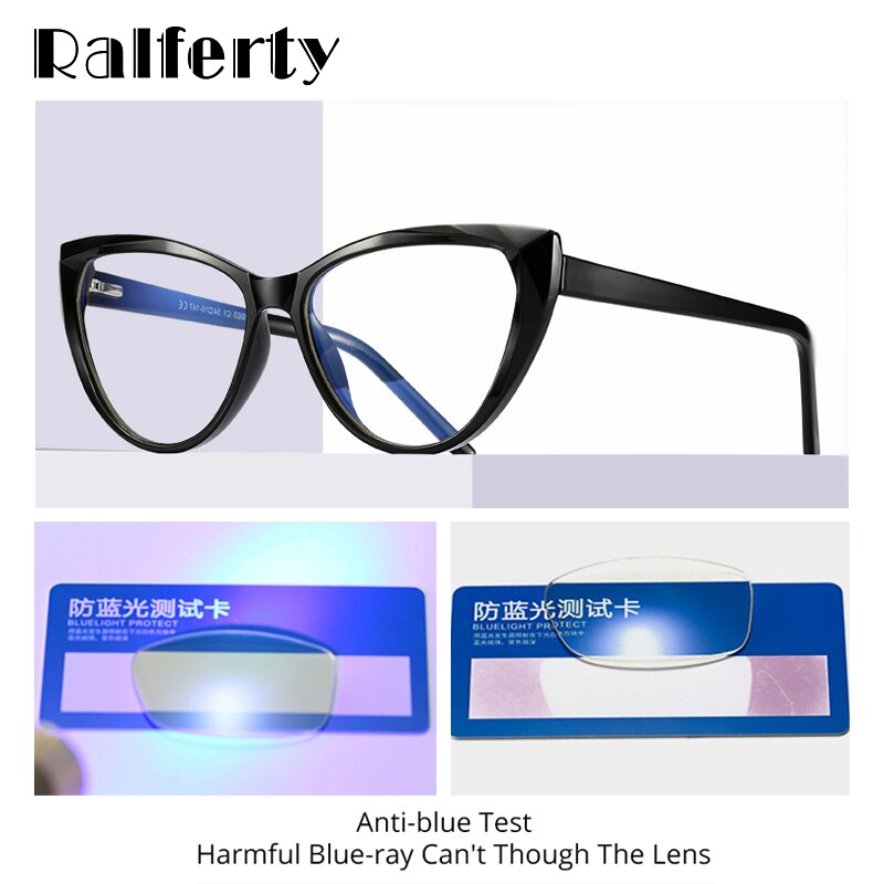 Ralferty Quality Tr90 Glasses Frame Glasses Transparent Red Blue Light Glasses With Spring No Grade Glasses Anti Blue Ralferty   