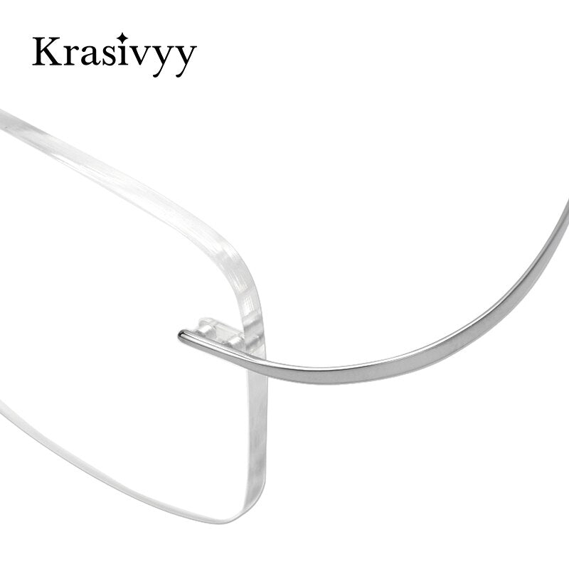 Krasivyy Men's Rimless Square Titanium Eyeglasses Kr16064 Rimless Krasivyy   