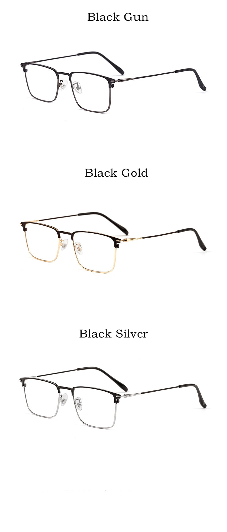 Yimaruili Men's Full Rim Square Two Tone Titanium Plated Frame Eyeglasses Y0606 Full Rim Yimaruili Eyeglasses   