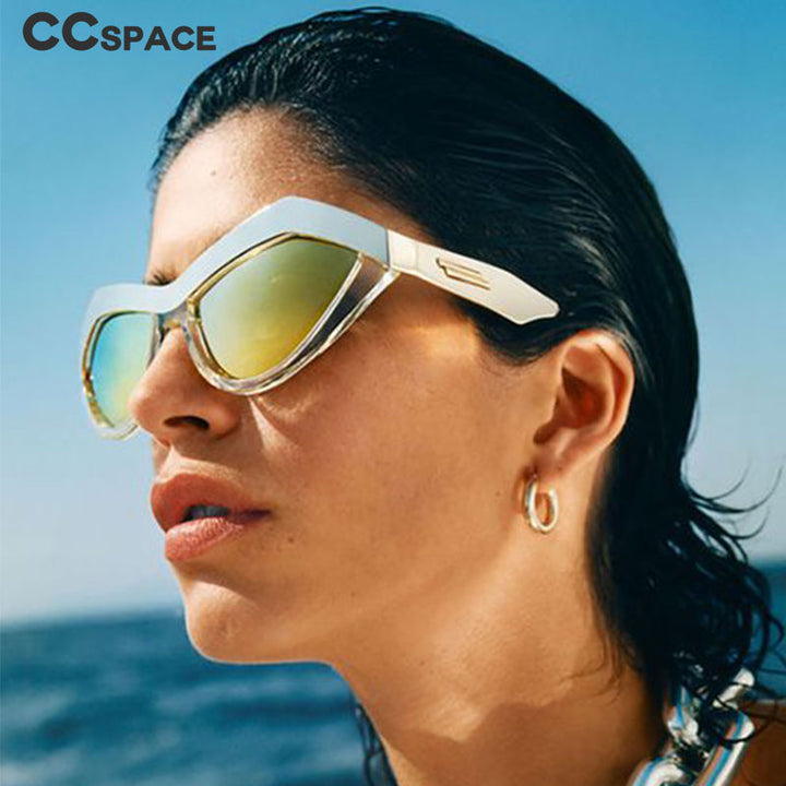 CCSpace Full Rim Cat Eye Resin Frame Sunglasses 46885 Sunglasses CCspace Sunglasses   