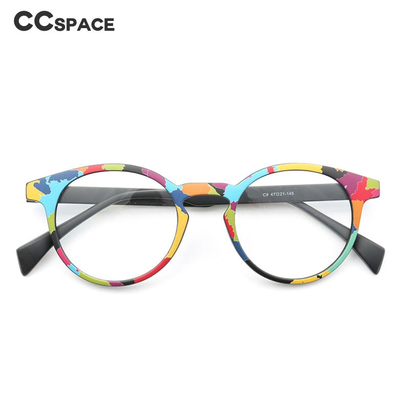 CCspace Unisex Full Rim Round Tr 90 Titanium Frame Eyeglasses 49983 Full Rim CCspace   