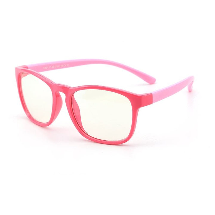 Yimaruili Unisex Children's Full Rim Silicone Frame Eyeglasses F891 Full Rim Yimaruili Eyeglasses Red Pink  