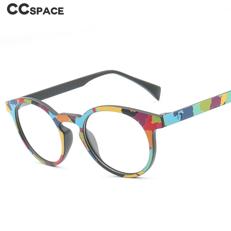 CCspace Unisex Full Rim Round Tr 90 Titanium Frame Eyeglasses 49983 Full Rim CCspace   