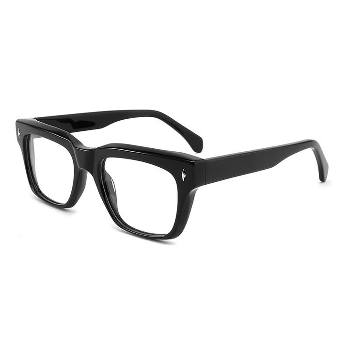 Gatenace Unisex Full Rim Square Acetate Frame Eyeglasses Gxyj656 Full Rim Gatenac Black  