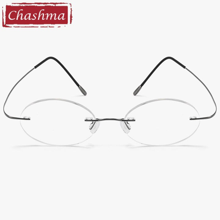 Chashma Ochki Women's Rimless Octagon Polygon Titanium Eyeglasses Slty160161 Rimless Chashma Ochki   