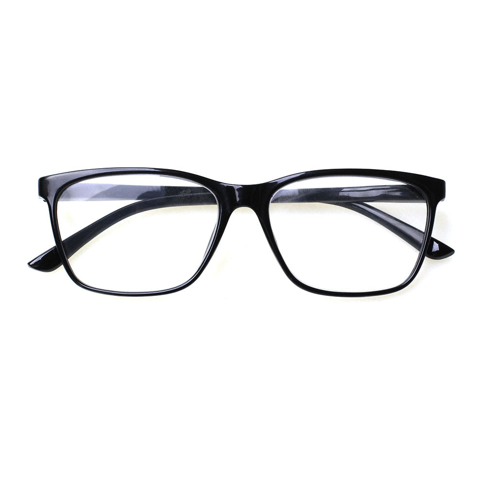 Henotin Eyeglasses Unisex Stylish Rectangular Reading Glasses Spring Hinge Diopter 0 To 1.50 Reading Glasses Henotin 0 black 