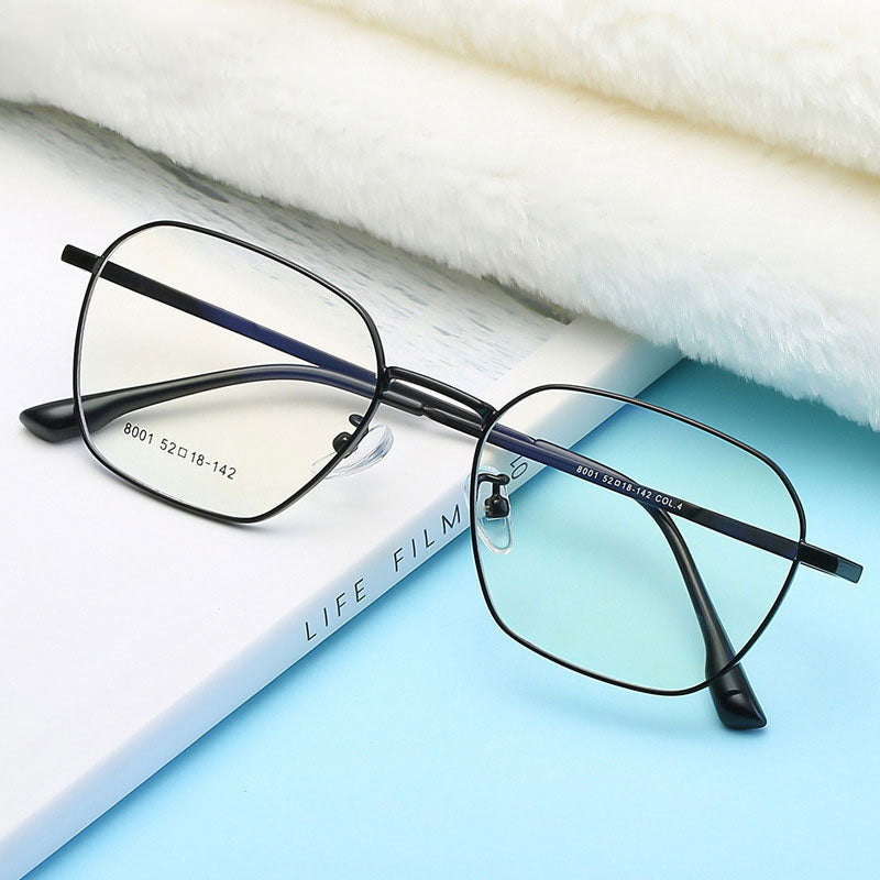 Hotony Unisex Full Rim Square Alloy Frame Eyeglasses 8001 Full Rim Hotony   