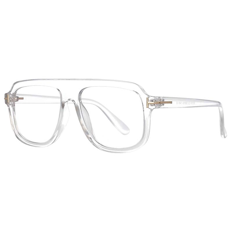 CCSpace Unisex Full Rim Square Tr 90 Titanium Frame Eyeglasses 53116 Full Rim CCspace Clear  