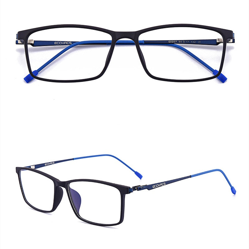 KatKani Men's Full Rim Alloy Screwless Frame Eyeglasses E0207 Full Rim KatKani Eyeglasses Dark Blue  