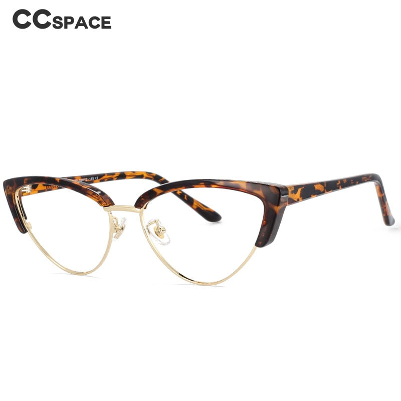CCSpace Unisex Full Rim Cat Eye Tr 90 Titanium Frame Eyeglasses 53840 Full Rim CCspace   
