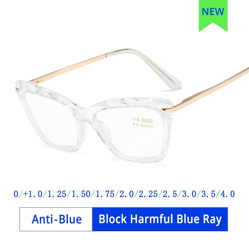 Ralferty Women's Reading Glasses Anti Blue Light Cat Eye Hyperopia +1.0 +1.5 +2.5 Reading Glasses Ralferty   