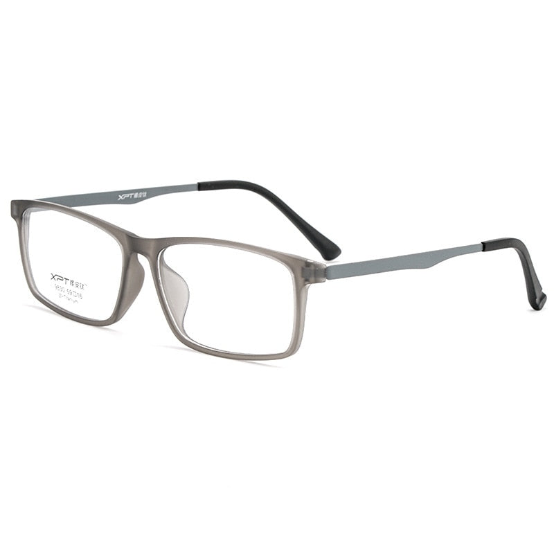 Yimaruili Men's Full Rim TR 90 Resin β Titanium Frame Eyeglasses 9830 Full Rim Yimaruili Eyeglasses Gray  