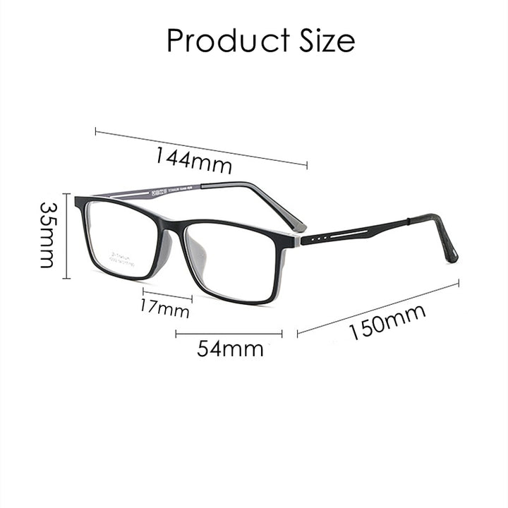 KatKani Men's Full Rim β Titanium TR 90 Resin Frame Eyeglasses Y2002 Full Rim KatKani Eyeglasses   