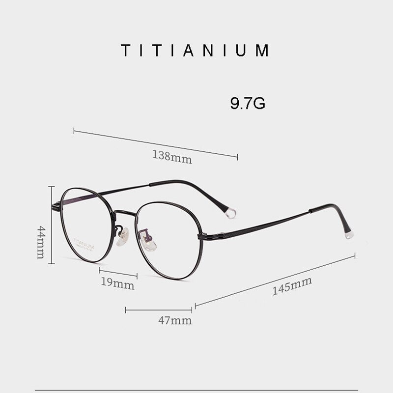 Aissuarvey Titanium Round Full Rim Frame Unisex Eyeglasses T8805 Full Rim Aissuarvey Eyeglasses   