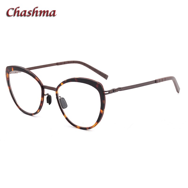 Chashma Ochki Women's Full Rim Square Cat Eye Acetate Alloy Eyeglasses 8908 Full Rim Chashma Ochki C2  