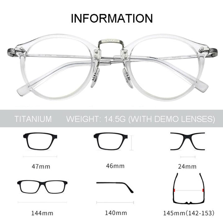 Aissuarvey Round Full Rim Titanium Frame Eyeglasses Gms806 Full Rim Aissuarvey Eyeglasses   