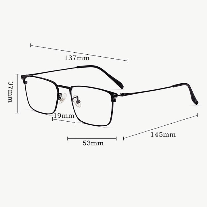 Yimaruili Men's Full Rim Square Two Tone Titanium Plated Frame Eyeglasses Y0606 Full Rim Yimaruili Eyeglasses   