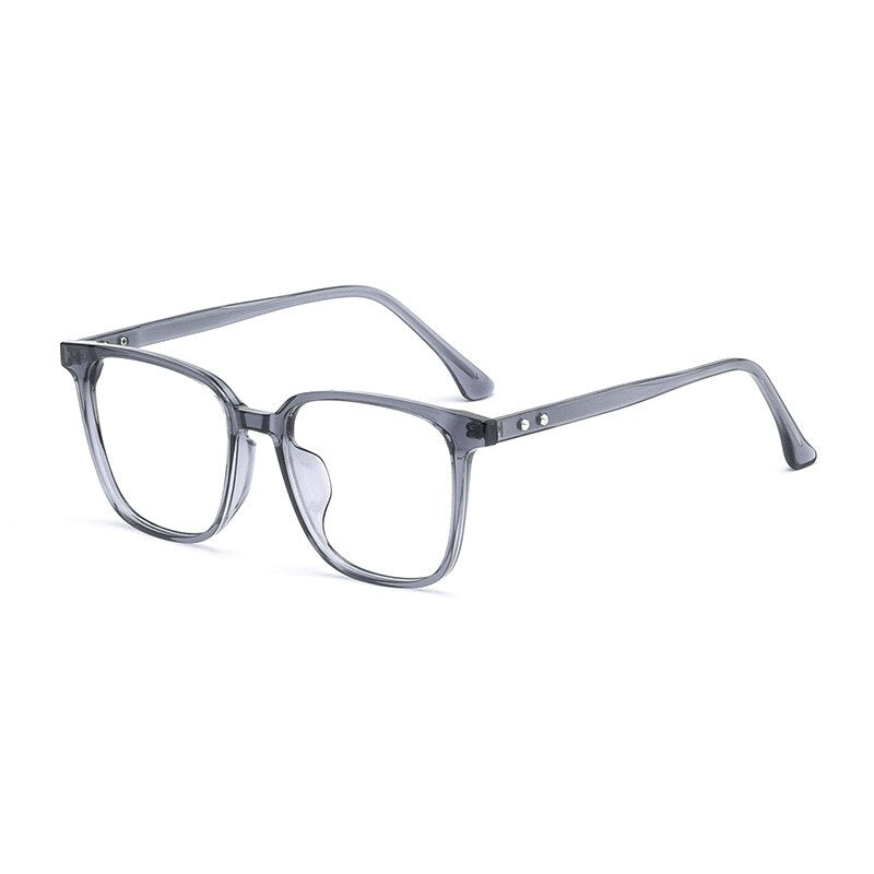 KatKani Unisex Full Rim Acetate Square Frame Eyeglasses 1008b Full Rim KatKani Eyeglasses Transparent Gray  