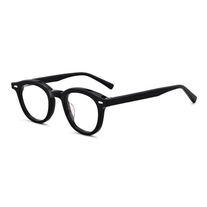 Aissuarvey Full Rim Light Acetate Round Horn Rim Frame Eyeglasses Unisex Full Rim Aissuarvey Eyeglasses black  