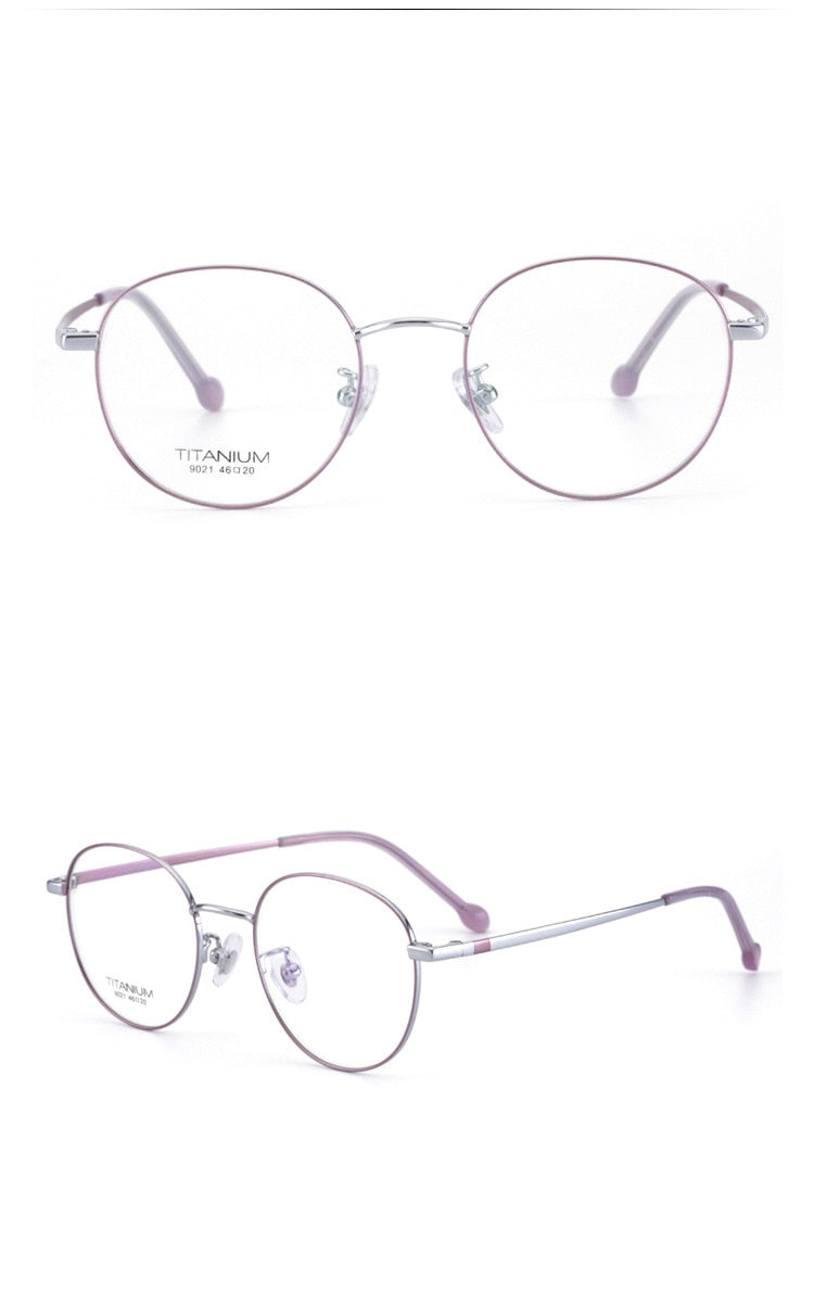 Muzz Women's Full Rim Round Titanium Frame Eyeglasses T9015 Full Rim Muzz 3  