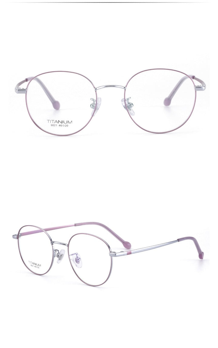 Muzz Women's Full Rim Round Titanium Frame Eyeglasses T9015 Full Rim Muzz 3  