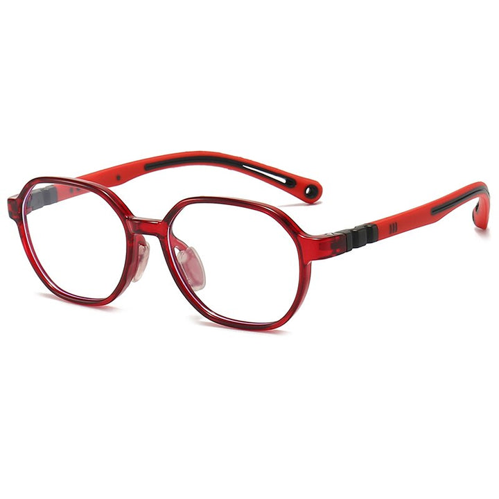 Oveliness Unisex Children's Full Rim Round Tr 90 Titanium Eyeglasses Trd103 Full Rim Oveliness C2 RED  