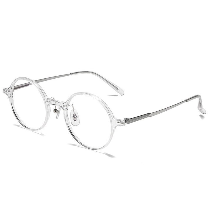 Aissuarvey Full Round Rim Titanium Acetate Frame Eyeglasses Unisex Frame Aissuarvey Eyeglasses TRANSPARENT  