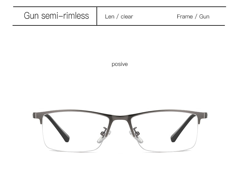 Aidien Men's Custom Lens Semi Rim Alloy Frame Eyeglasses AR5055 Semi Rim Aidien   