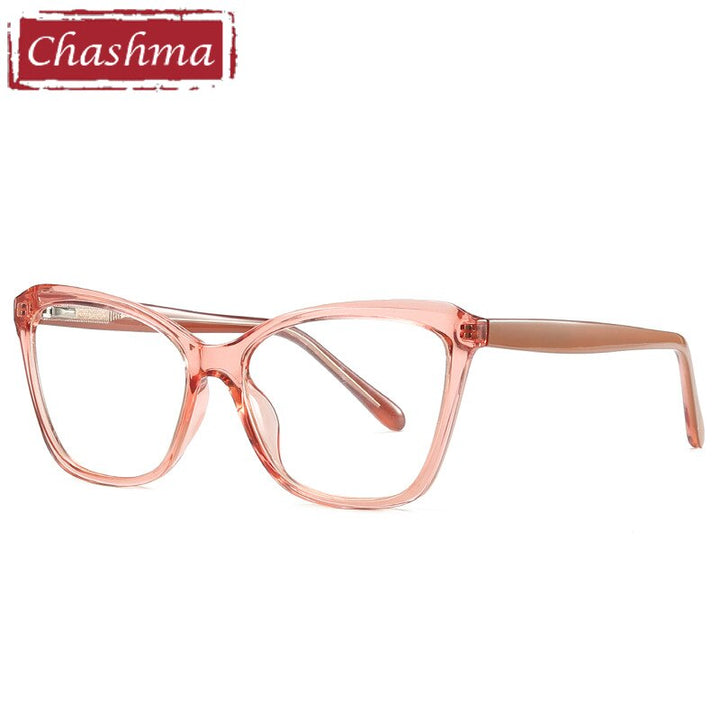 Women's Eyeglasses Frame Acetate 2006 Frame Chashma Transparent Pink  