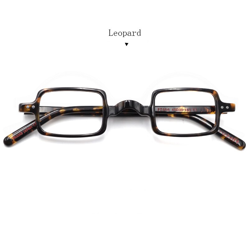 Hdcrafter Unisex Full Rim Square Acetate Wood Frame Eyeglasses Ft6016 Full Rim Hdcrafter Eyeglasses Leopard  