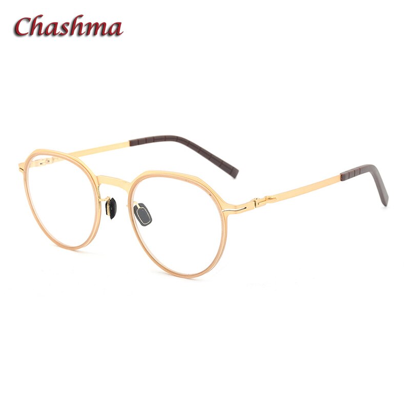 Chashma Ochki Unisex Full Rim Round Acetate Alloy Eyeglasses 8906 Full Rim Chashma Ochki C4  