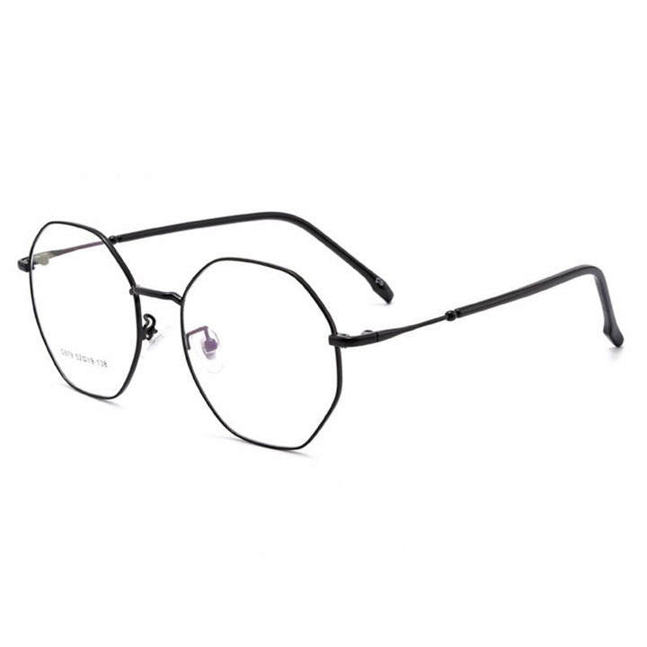 Hotony Unisex Full Rim Polygon Alloy Frame Spring Hinge Eyeglasses D879 Full Rim Hotony black  