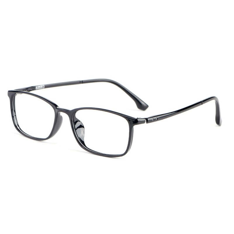 Hotony Unisex Full Rim Square TR 90 Resin Frame Eyeglasses 9801 Full Rim Hotony Shiny Black  