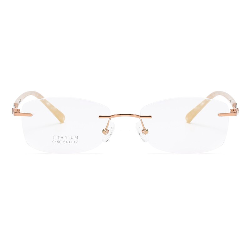 Zirosat 9150 Women's Eyeglasses Titanium Rimless Eyewear Diamond Trimmed Rimless Zirosat   