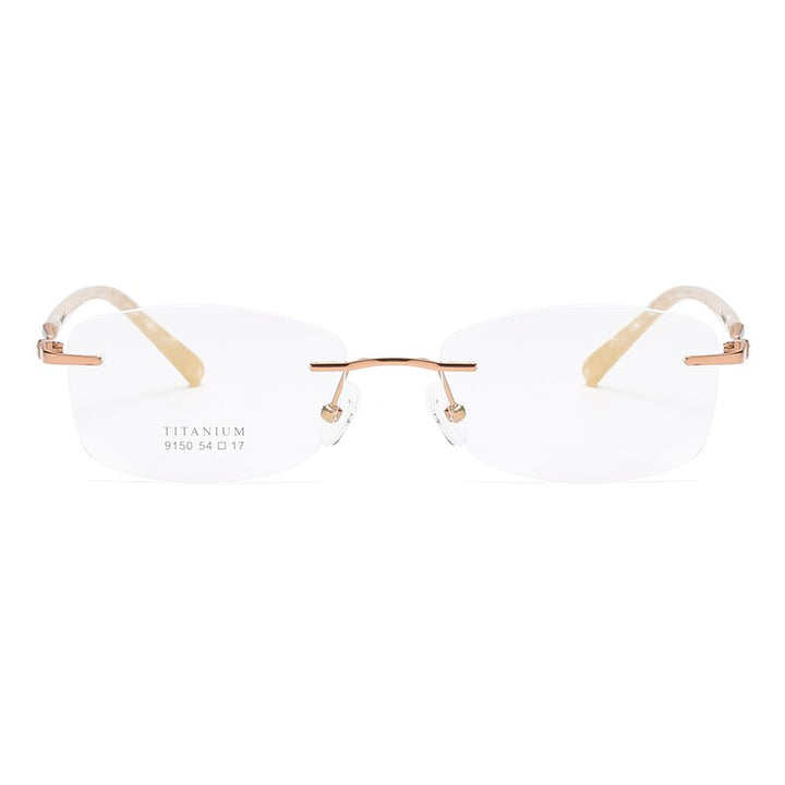 Zirosat 9150 Women's Eyeglasses Titanium Rimless Eyewear Diamond Trimmed Rimless Zirosat   