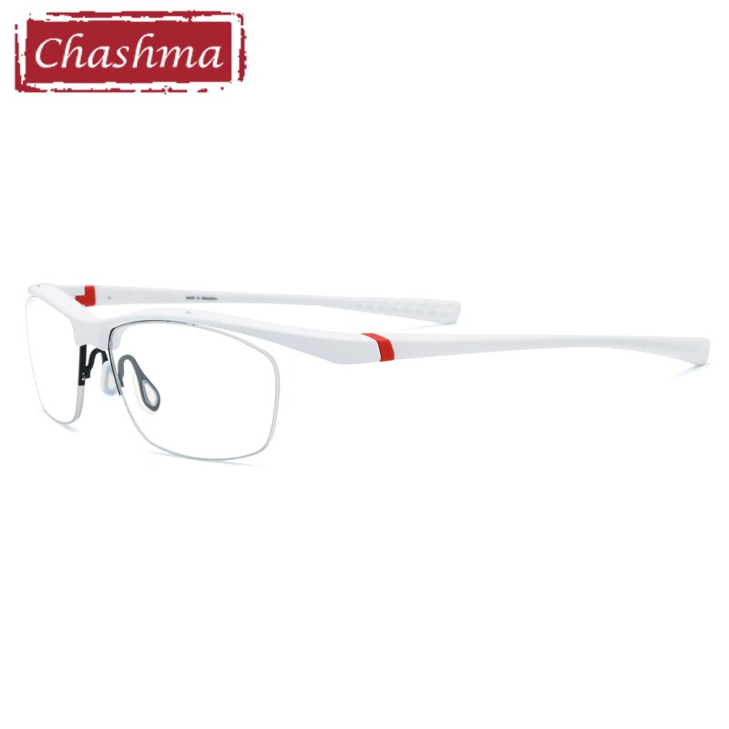 Men's Eyeglasses Sport TR90 Semi Rimmed 7027 Sport Eyewear Chashma white  