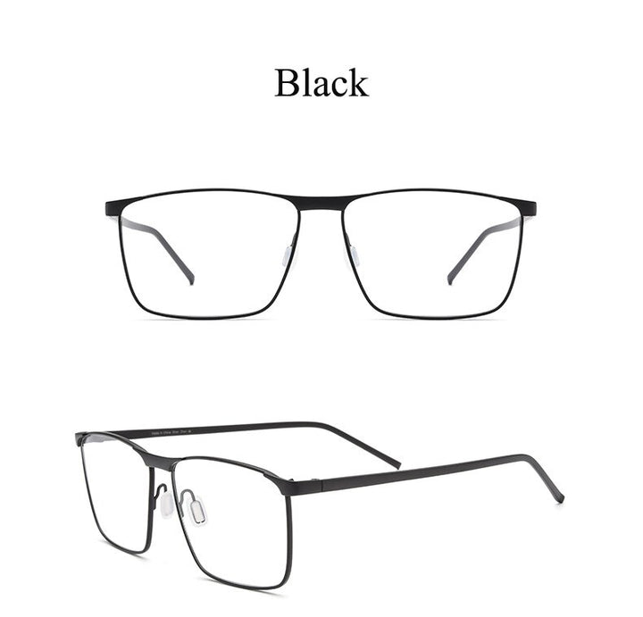 Unisex Full Rim Titanium Frame Eyeglasses Br18526 Full Rim Bclear black  
