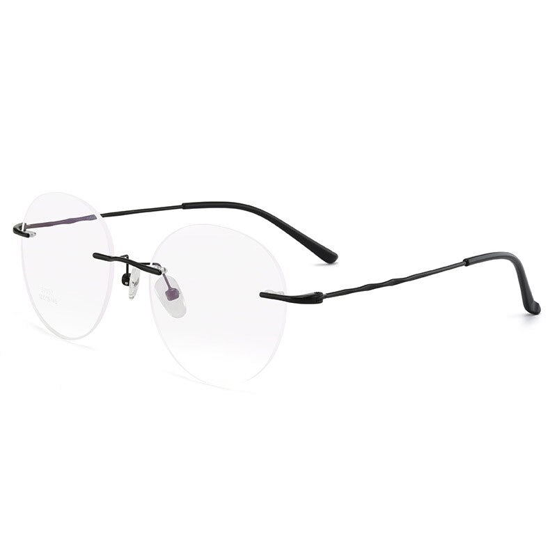 Hotochki Unisex Semi Rim Rectangular Alloy Frame Eyeglasses 7057 Semi Rim Hotochki black  