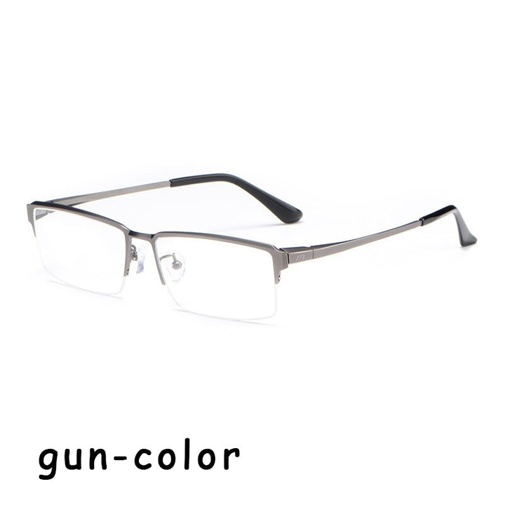 Hotochki Men's Semi Rim Square Alloy Frame Eyeglasses 119 Semi Rim Hotochki gray  