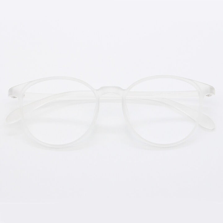 Unisex Full Rim Round TR-90 Titanium Frame Eyeglasses My7003 Full Rim Bclear white  