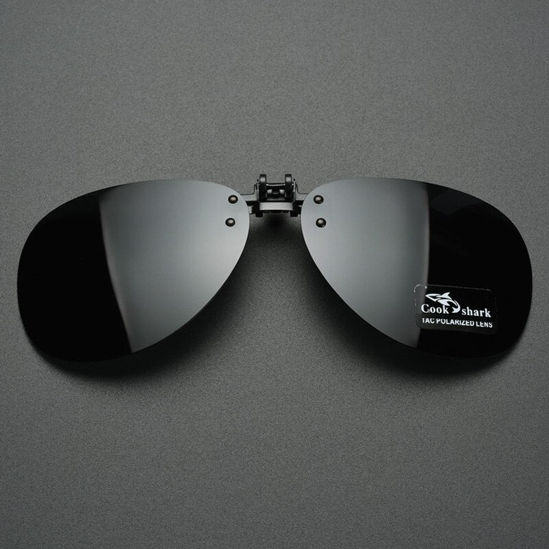 Cook Shark Polarized Men's Sunglasses Clip Driving Glasses Clip Driving Uv Sunglasses Cook Shark Dark Green China Black