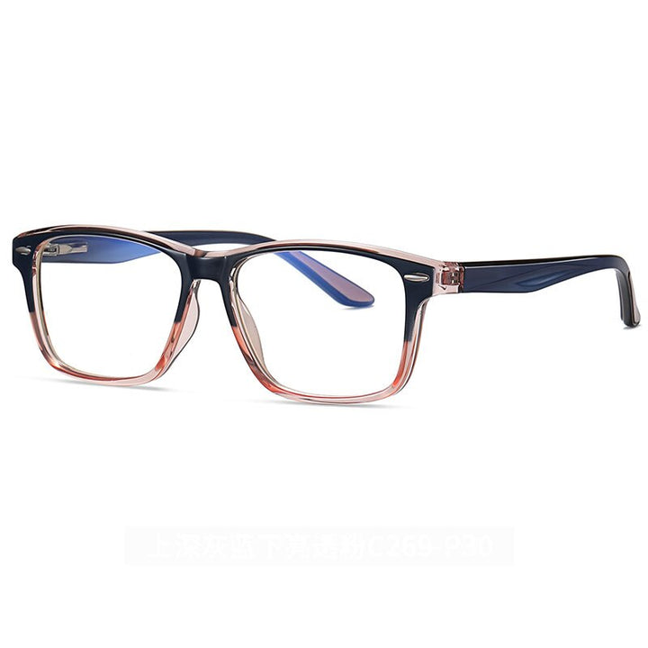 Hotony Unisex Full Rim Square TR 90 Frame Eyeglasses 2321 Full Rim Hotony Gradient Blue Pink  