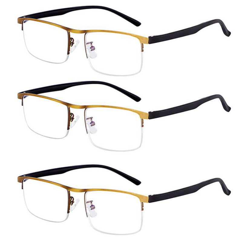 Intelligent Multifocal Progressive Unisex Reading Glasses And Dual-Use Anti-Blue Light Automatic Adjustment Eyewear Reading Glasses Evun Huo +100 3 pc Gold 