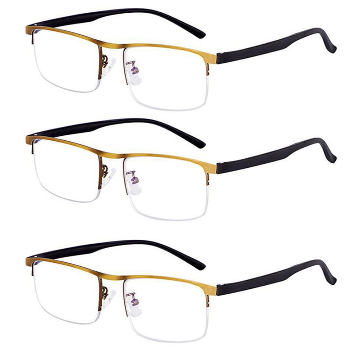 Intelligent Multifocal Progressive Unisex Reading Glasses And Dual-Use Anti-Blue Light Automatic Adjustment Eyewear Reading Glasses Evun Huo +100 3 pc Gold 