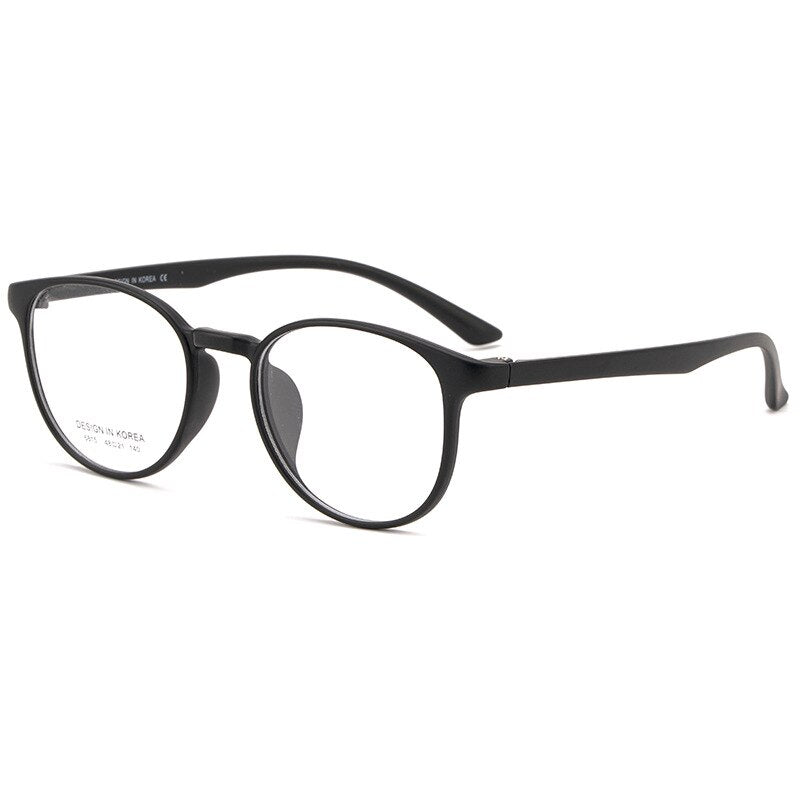 KatKani Unisex Full Rim Round TR 90 Resin Frame Eyeglasses UV400 Tr6815 Full Rim KatKani Eyeglasses Matte Black  