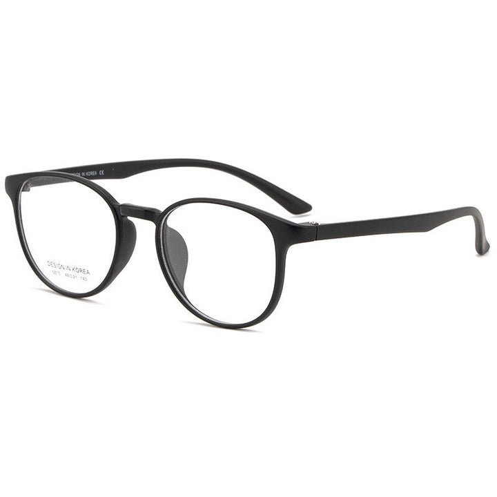 KatKani Unisex Full Rim Round TR 90 Resin Frame Eyeglasses UV400 Tr6815 Full Rim KatKani Eyeglasses Matte Black  